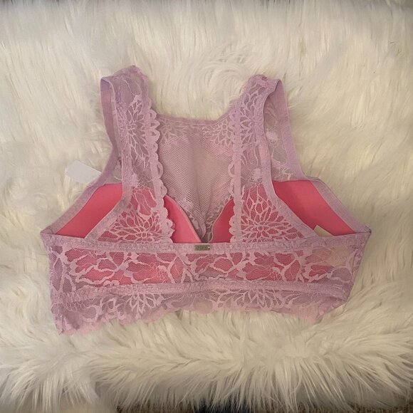 PINK Lavender Lace High Neck Bralette - Picture 2 of 3